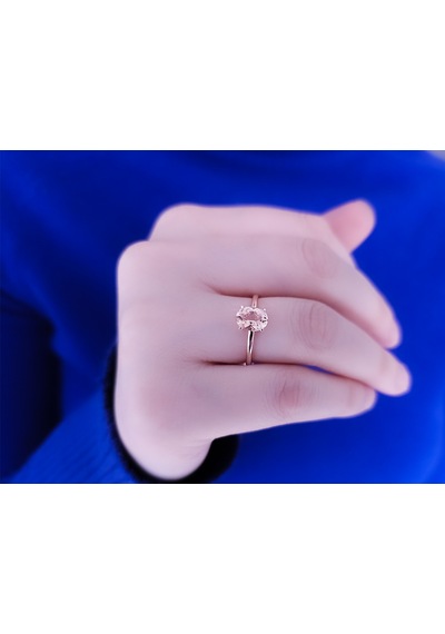 Sirius Oval Morganite Taşlı Esila Yüzük 0802r0050
