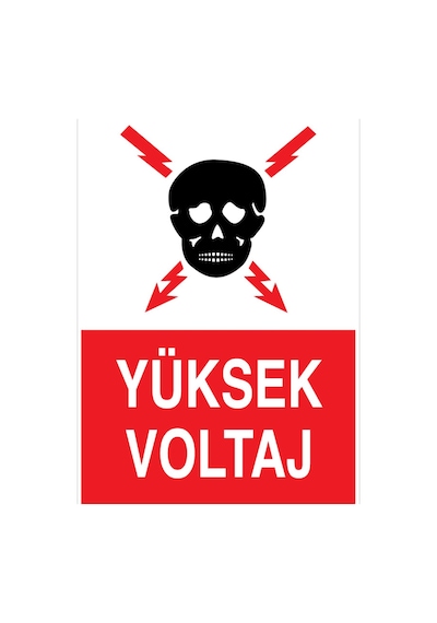 Yüksek Voltaj Uyarı Tabelası - 20x30 Foreks - E28