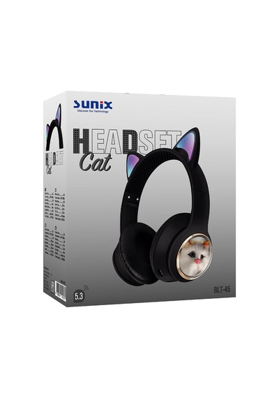 Wireless 5.3 Stereo Kedili Kulak Üstü Bluetooth Kulaklık Siyah Blt-45