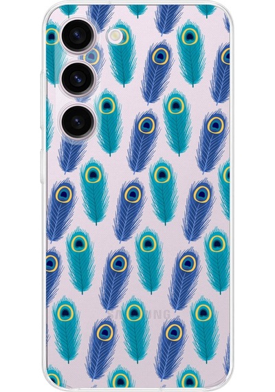 Samsung Galaxy S23 Plus İle Uyumlu 1mm Slim Fit Nazar Boncuğu 4 Baskılı Şeffaf Kılıf Şeffaf