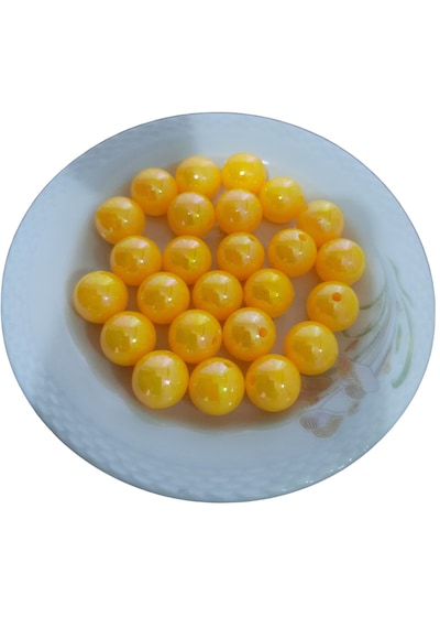 16mm Parlak Sarı Sazan Boncuk