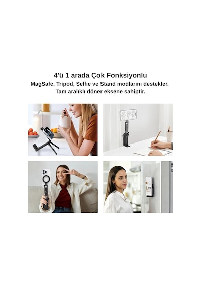 K&f Concept Magsafe  Alüminyum Telefon Standı, Tripod Ve Selfie Stick Çok Fonksiyonlu 4'ü 1 Arada