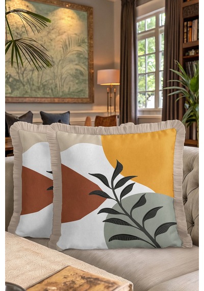 Modern Geometrik Saçaklı Yastık Kılıfı - Yaprak Motifli Retro Hardal Yeşil Püsküllü Kırlent Kılıfı Okyanus Deniz Mavisi Modern Geometrik Saçaklı Yastık Kılıfı - Yaprak Motifli Retro Hardal Yeşil Püsküllü Kırlent Kılıfı Okyanus Deniz Mavisi