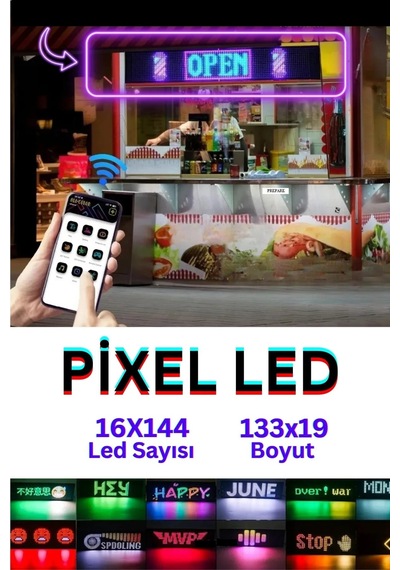133 Cm İşyeri Tır Kamyon Otobüs Uyumlu Rgb Led Panel 19,2x133cm Ölçü 16x144 Led Sayısı Kumanda+kablo Çok Renkli