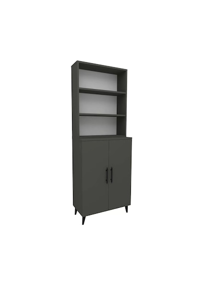 Reyo Home Enda Oras 6 Raflı 2 Kapaklı Klasik Kitaplık Antrasit
