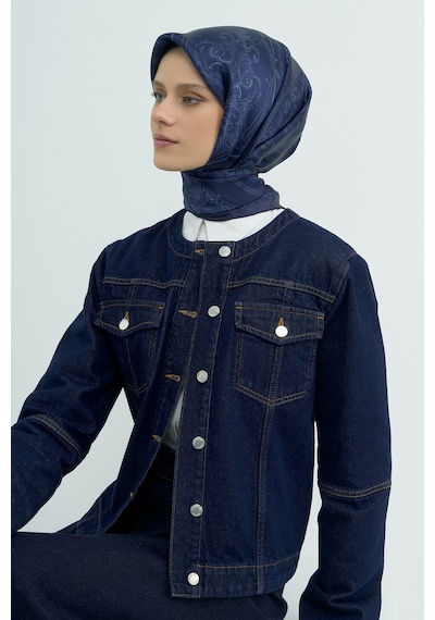 Armine Saf İpek Sura Eşarp-2026 İlkbahar-yaz- 953700d Lacivert-21