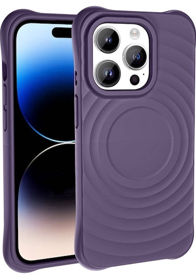 Apple Uyumlu iPhone 14 Pro M-safe Şarj Özellikli Airbagli Mat Görünümlü Zore Hepi Kapak Gri