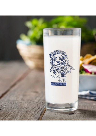 Kişiye Özel Renkli Baskılı Aslan Sütü Rakı Bardağı-1