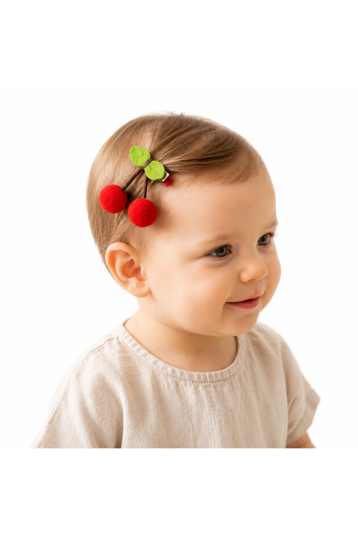 Glory Baby Kız Bebek Kiraz Figürlü Klips Toka Seti Kırmızı