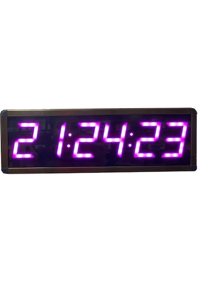 Saniyeli Dijital Led Duvar Ve Masa Saati - Pembe Kasa Ölçüsü: 16x65 Cm