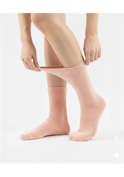 Ozzy Socks Kadın 4 Çift Bambu Lastiksiz Sıkmayan Diabetik Bilek Çorap Greyfurt