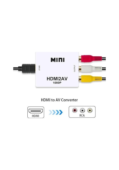 Hdmi To Av (Audio Video) Çevirici Hdmi - Av (Rca Tos) Dönüştürücü