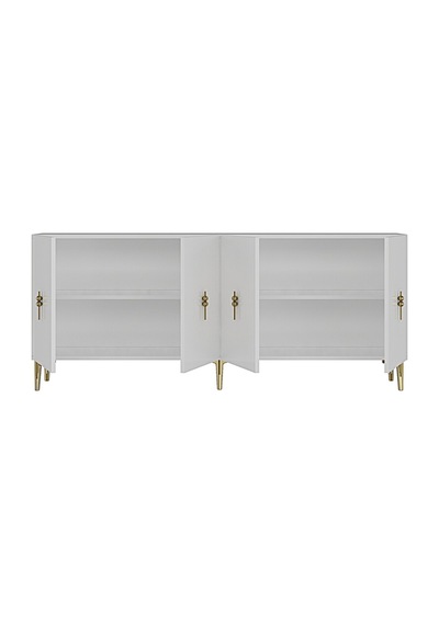 Ka1812bg Salkım Konsol Ve Tv Sehpası Beyaz-gold 180cm Beyaz - Altın