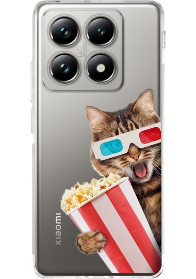 Xiaomi Mi 14t Pro İle Uyumlu Kedi 1 Baskılı Kamera Korumalı Şeffaf Kılıf Şeffaf
