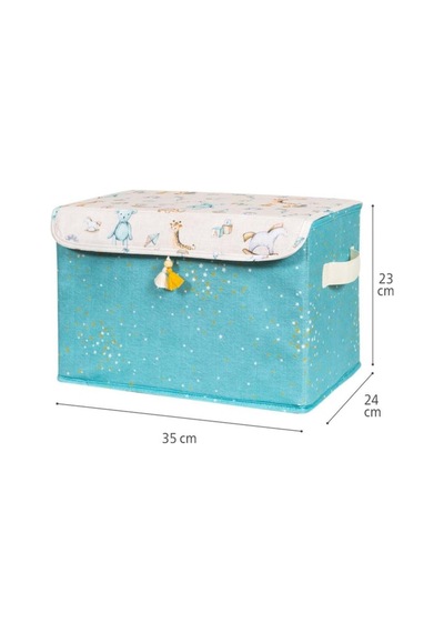 Bebek Mavi Maxi Saklama Kutusu, Bebek Odası Düzenleyici, Bebek Hurç, 35 X 24 X 23 Cm, 19 Litre Desenli