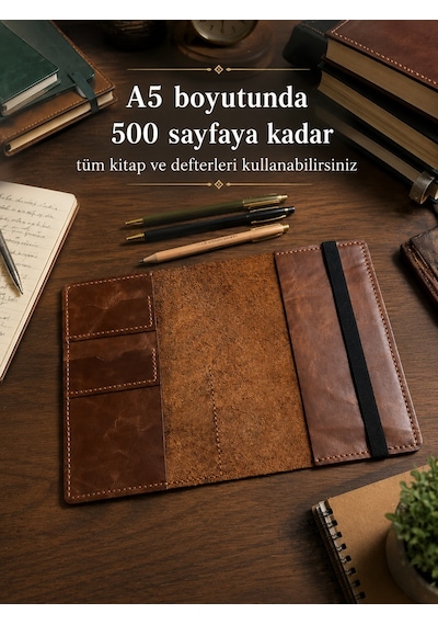 Bilikolik Hakiki Deri A5 Defter Kılıfı, El Yapımı, Telefon Cepli Ajanda Organizer, Defter Ve Kalem Dahil Kahverengi - Taba Bilikolik Hakiki Deri A5 Defter Kılıfı, El Yapımı, Telefon Cepli Ajanda Organizer, Defter Ve Kalem Dahil Kahverengi - Taba