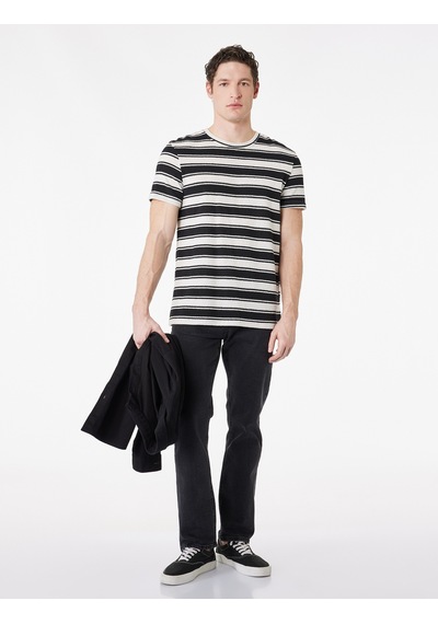 Koton Pamuklu Normal Bel Straight Fit Jean Pantolon - Mark Jean Siyah 6sam40148nd