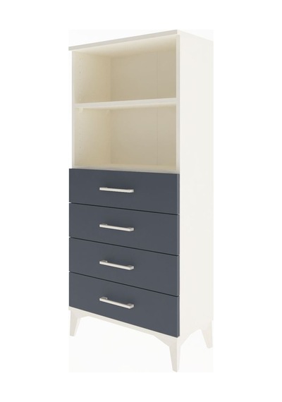 Arges Dolap 2 Raflı 4 Çekmeceli 60x30x134 Aytaşı-antrasit Aytaşı
