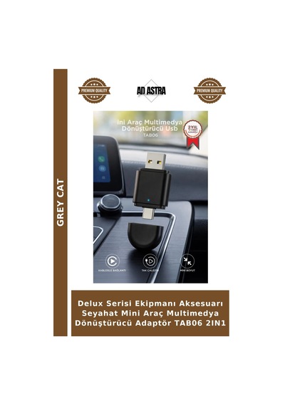 Delux Serisi Ekipmanı Aksesuarı Seyahat Mini Araç Multimedya Dönüştürücü Adaptör Tab06 2ın1 Diğer