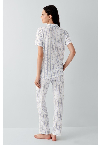 Arnetta Kadın Mavi Gömlek Pijama Takım Ar3619-s-v1 Mavi