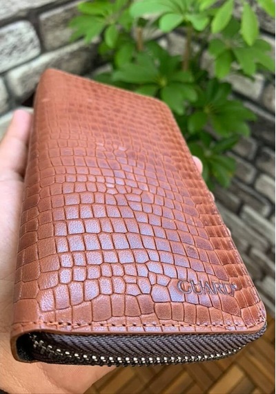 Guard Texas Baskılı Taba Fermuarlı Portföy Cüzdan Taba
