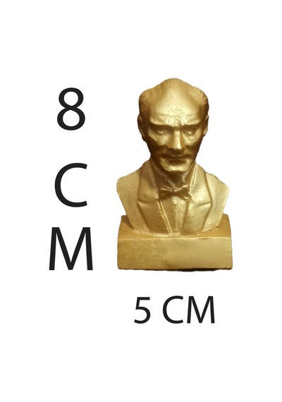 Dekoratif Atatürk Büstü Biblosu Minik Boy 19 Mayıs Hediyesi Öğretmene Hediye 8cm 5cm Sarı - 703564072
