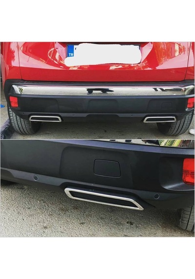 Peugeot 3008 Egzoz Çerçevesi Kromu Nikelajı 2016 Sonrası