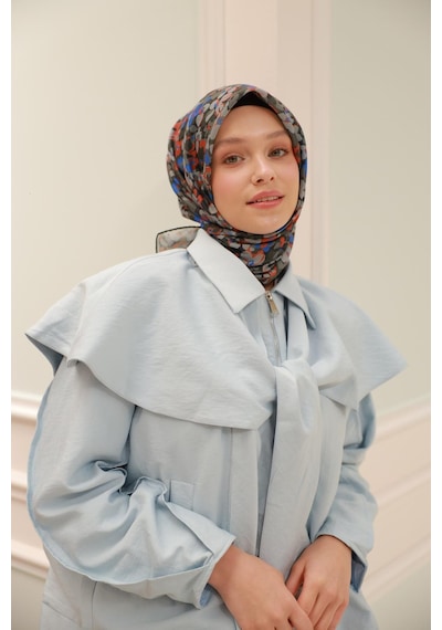 Silk Home Soft Eşarp 73081-01 Antrasit, Turuncu, Mavi, Gümüş