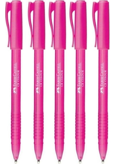 Faber Castell Tükenmez Kalem Renkli Pembe - 10 Adet