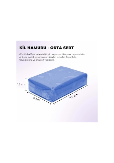 Detail Market Yüzey Temizleyici Kil Hamuru Orta Sert Mavi 100 Gr