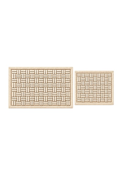 Banyo Paspas Seti 2'li-makinede Yıkanabilir-leke Tutmaz Klozet Takımı 60x100-40x60cm Fildişi - 931611265 Fildişi