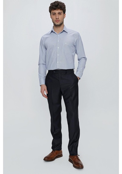 İmza Lacivert Düz Gabardin Slim Fit Basic Pantolon 1003245013 Lacivert