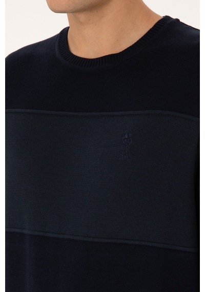 U.S. Polo Assn. Erkek Regular Fit Bisiklet Yaka Lacivert Kazak 50307874-VR033