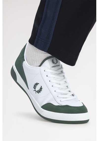 Fred Perry B1325 Leather Suede Erkek Günlük Ayakkabı Beyaz - Yeşil