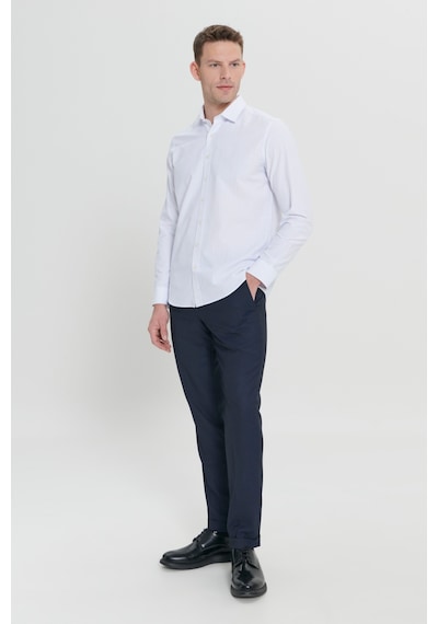 AC&Co / Altınyıldız Classics Erkek Beyaz Mavı Slim Fit Dar Kesim Klasik Yaka Pamuklu Armürlü Gömlek Beyaz Mavı AC&Co / Altınyıldız Classics Erkek Beyaz Mavı Slim Fit Dar Kesim Klasik Yaka Pamuklu Armürlü Gömlek Beyaz Mavı