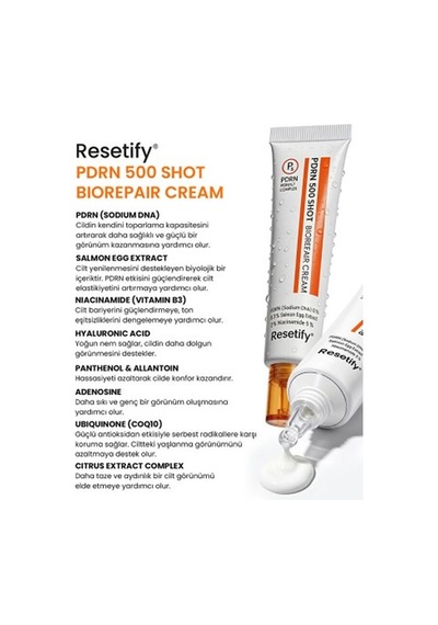Resetify Pdrn 500 Shot Biorepair Biyoteknoloji Onarıcı Krem 40 M RESETIFY.002