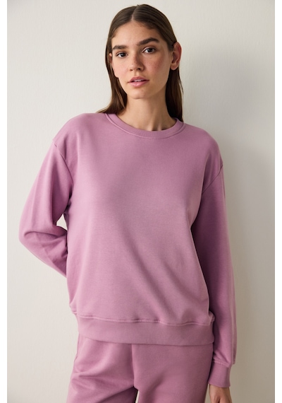 Penti Lila Bisiklet Yaka Oversize Spor Sweatshirt