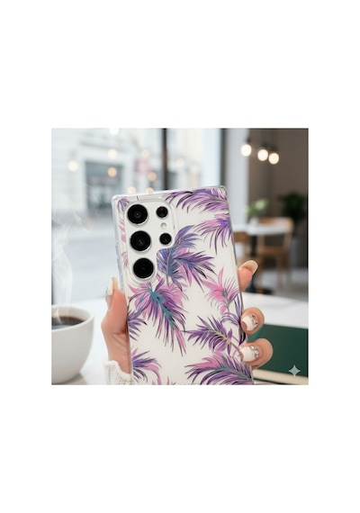 Samsung Galaxy Uyumlu S25 Plus Kılıf Solmayan Imd Baskı Desenli, Şeffaf Tpu+pc Botanik Kapak
