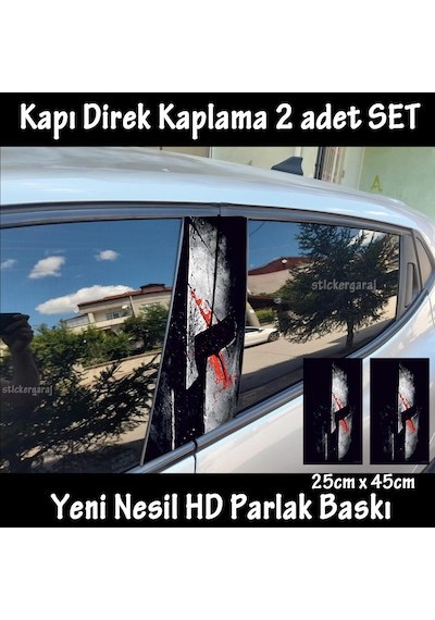 Savaşçı Maske Folyo - 2kapı İçin 2adet Sticker Kaplama - Tuning Modifiye