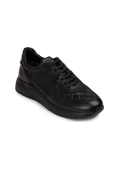 Deery Hakiki Deri Siyah Erkek Sneaker Ayakkabı - 01963Msyhe03 Siyah