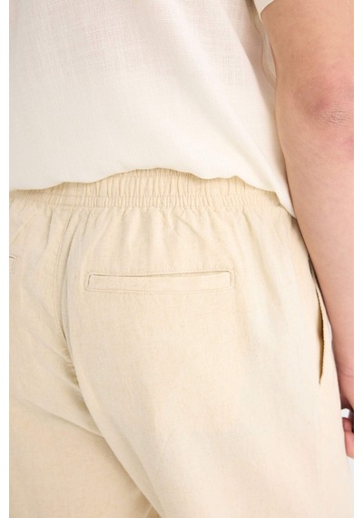 Defacto Relax Fit Rahat Kesim Dar Paça Keten Karışımlı Yazlık Pantolon C1140ax25smbg750 Bej