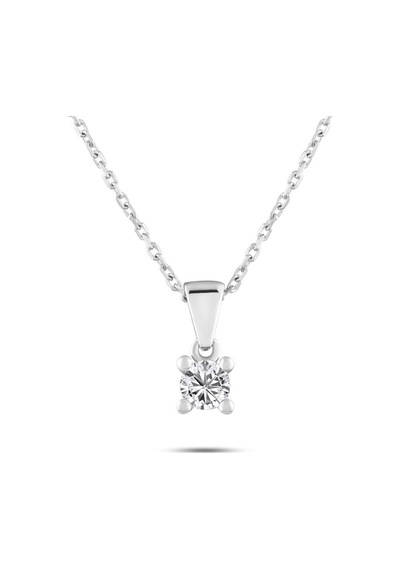 0.25 Karat Tektaş Pırlanta Kolye - Hrd Sertifikalı