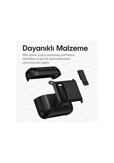 Samsung Galaxy Buds 3 Pro, Buds 3 Ve Buds 3 Fe İle Uyumlu Mandallı Kapak Kilit Sistemli Mat Dok