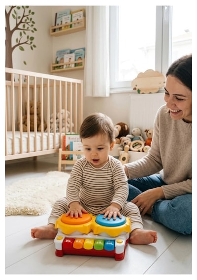 Gokidy Işıklı Müzikli Piyanolu Kaya Davul