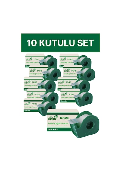 Kağıt Flaster 5cmx5m, 10 Kutulu Set, Medikal Pore Cerrahi Bant