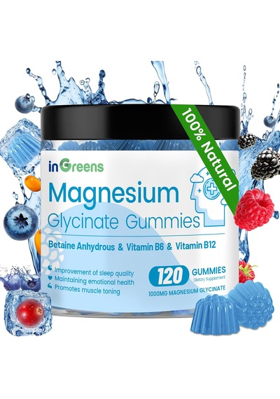 İngreens Magnesium Glycinate Betaine Sleep Relaxation & Focus Support 120 Gummies Karışık