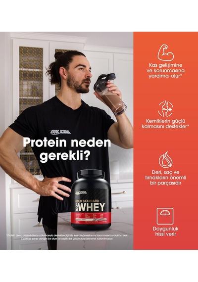 On Optimum Nutrition 100% Whey Gold Standard Kurabiye Ve Krema Aromalı 2.27kg 71 Servis Ahududu