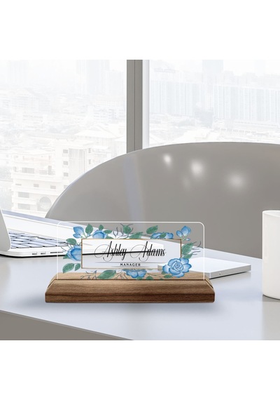 Bk Gift Kişiye Özel İsimli Ahşap Tabanlı Akrilik Masa İsimliği-6, Ofis Dekoru, Mesleki Hediye, Ofis Hediyeleri Kobitmeyen137732 Bk Gift