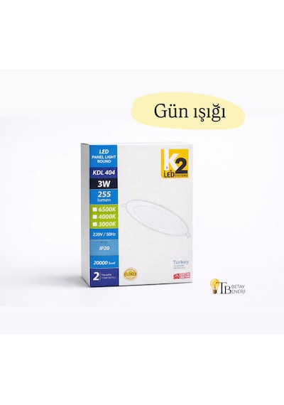 3w Yuvarlak Led Panel Gün Işığı Gün Işığı