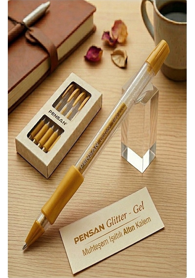 Simli Jel Kalem 1.0mm 1 Adet Uç Akıcı Yazım Pensan Simli Jel Kalem Tükenmez Simli Kalem Simli Pilot Kalem Canlı Renkler Sarı